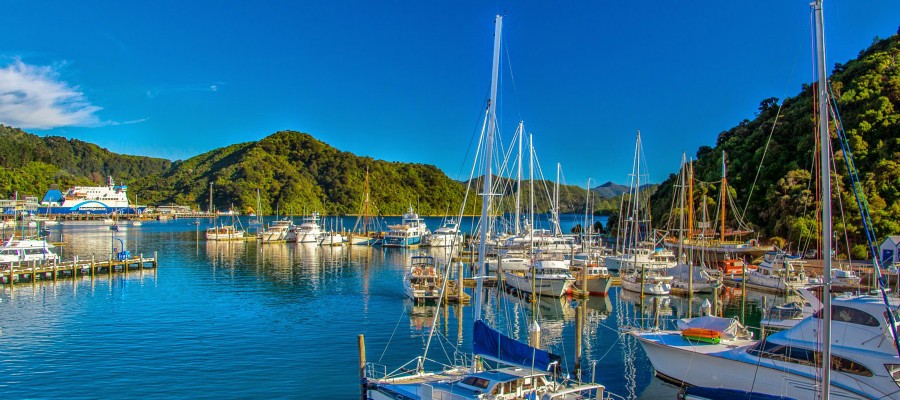 Picton Harbour at the top of the South Island NZ
