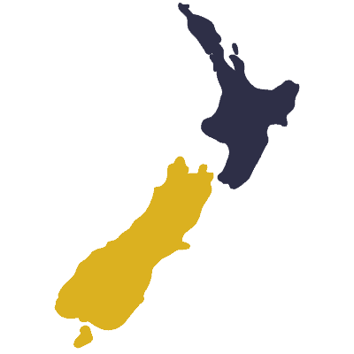 NZ - North Island highlighted