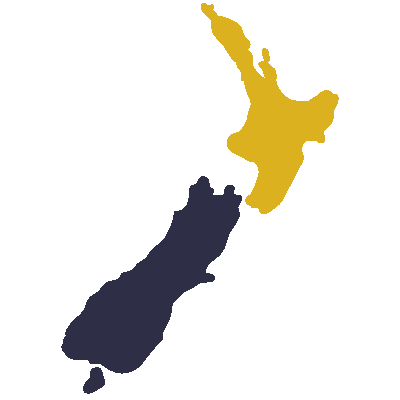 NZ - South Island highlighted