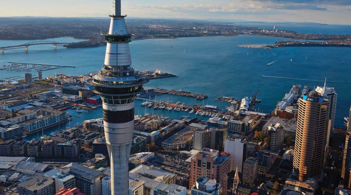 Auckland SkyTower and harbour